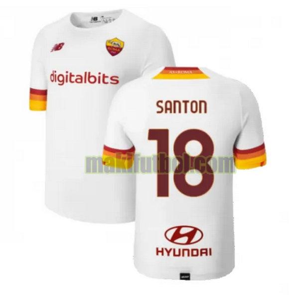 camisetas as roma 2021 2022 segunda santon 18 blanco
