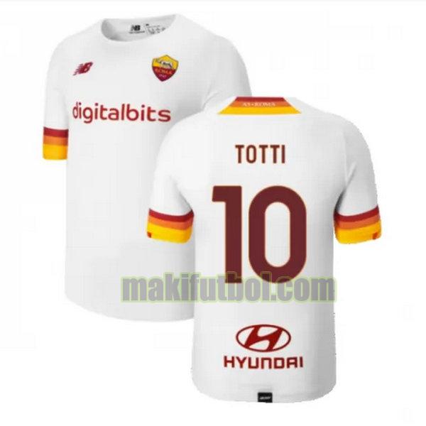 camisetas as roma 2021 2022 segunda totti 10 blanco