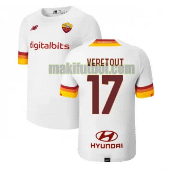 camisetas as roma 2021 2022 segunda veretout 17 blanco