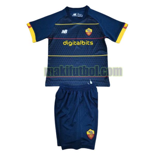 camisetas as roma niño 2021 2022 fourth azul