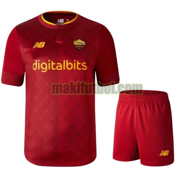 camisetas as roma niño 2022 2023 primera rojo