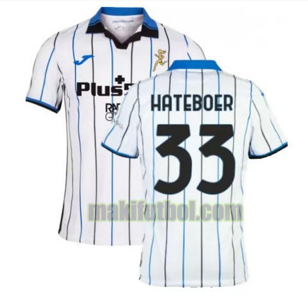 camisetas atalanta b.c 2021 2022 segunda hateboer 33 blanco