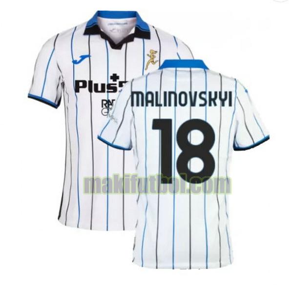 camisetas atalanta b.c 2021 2022 segunda malinovskyi 18 blanco