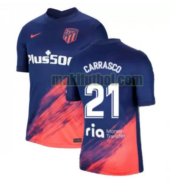 camisetas atletico madrid 2021 2022 segunda carrasco 21 azul negro