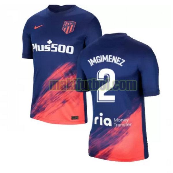 camisetas atletico madrid 2021 2022 segunda j m gimenez 2 azul negro