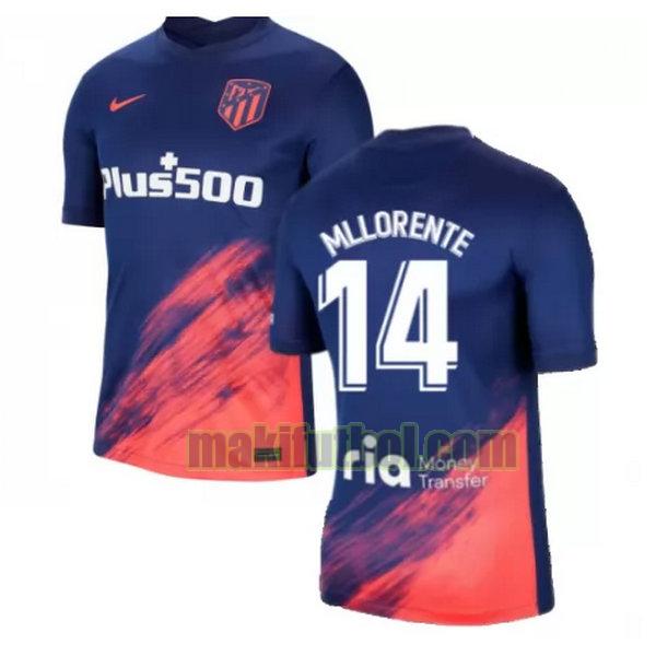 camisetas atletico madrid 2021 2022 segunda m llorente 14 azul negro