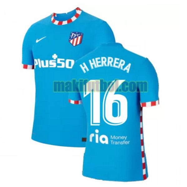 camisetas atletico madrid 2021 2022 tercera h herrera 16 azul