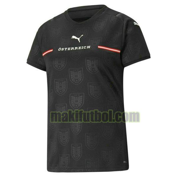 camisetas austria mujer 2021 2022 segunda equipacion negro