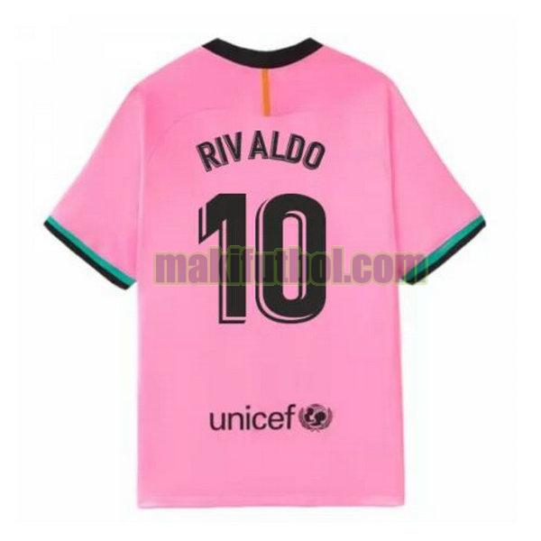 camisetas barcelona 2020-2021 tercera rivaldo 10 rosa