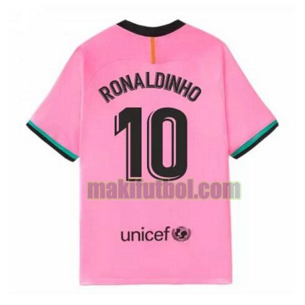 camisetas barcelona 2020-2021 tercera ronaldinho 10 rosa