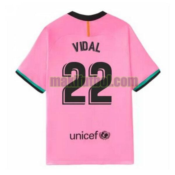 camisetas barcelona 2020-2021 tercera vidal 22 rosa