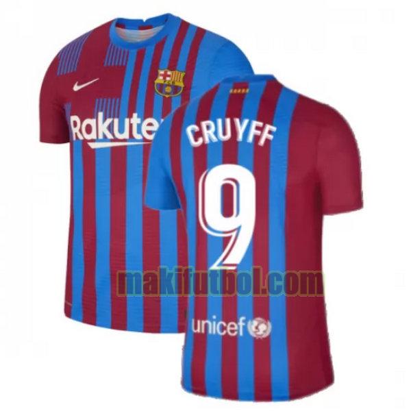 camisetas barcelona 2021 2022 primera cruyff 9 rojo blanco