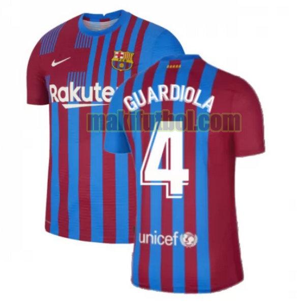 camisetas barcelona 2021 2022 primera guardiola 4 rojo blanco