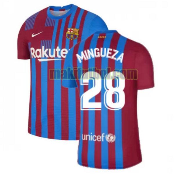 camisetas barcelona 2021 2022 primera mingueza 28 rojo blanco