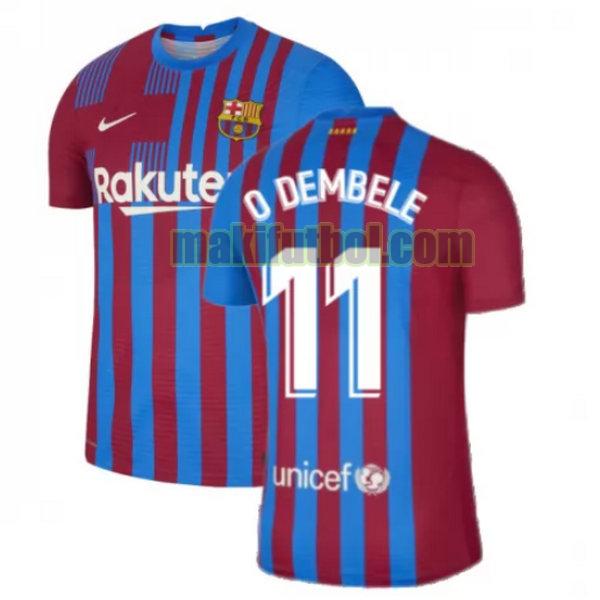 camisetas barcelona 2021 2022 primera o dembele 11 rojo blanco