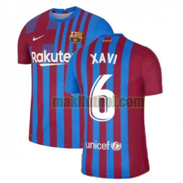 camisetas barcelona 2021 2022 primera xavi 6 rojo blanco