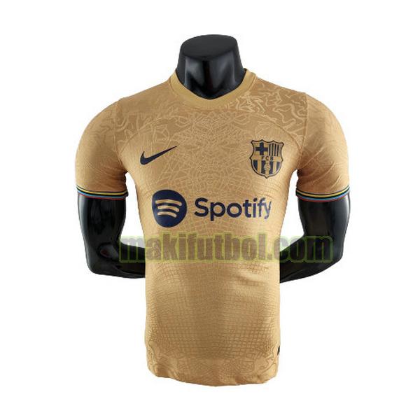 camisetas barcelona 2022 2023 tercera player amarillo