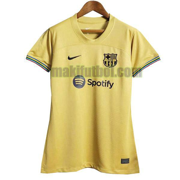 camisetas barcelona mujer 2022 2023 segunda amarillo