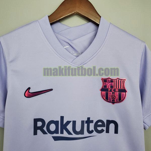 camisetas barcelona niño 2021 2022 segunda blanco