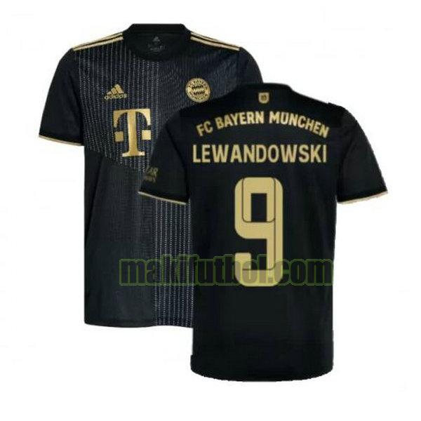 camisetas bayern de múnich 2021 2022 segunda lewandowski 9 negro