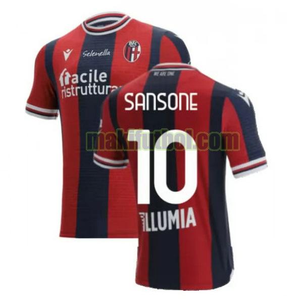 camisetas bologna 2021 2022 primera sansone 10 rojo azul