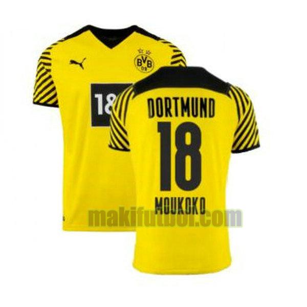 camisetas borussia dortmund 2021 2022 primera moukoko 18 amarillo
