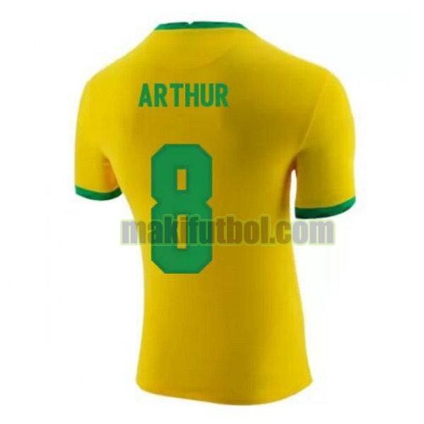 camisetas brasil 2020-2021 primera arthur 8 amarillo