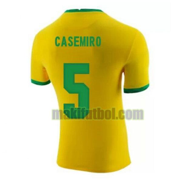 camisetas brasil 2020-2021 primera casemiro 5 amarillo