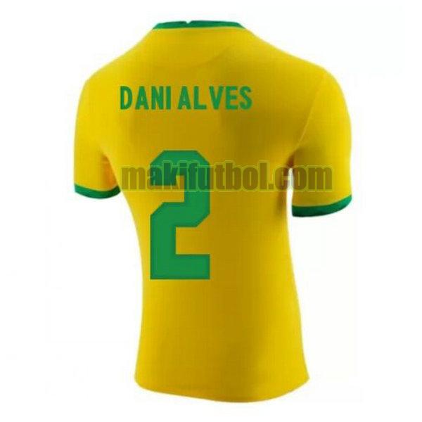 camisetas brasil 2020-2021 primera dani alves 2 amarillo