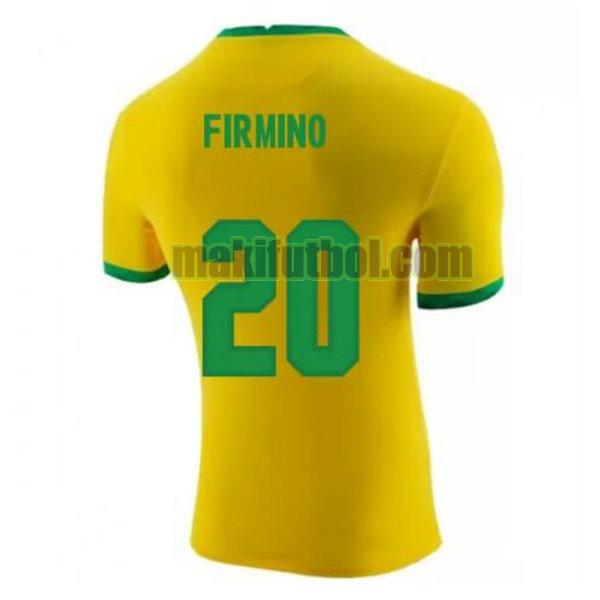 camisetas brasil 2020-2021 primera firmino 20 amarillo
