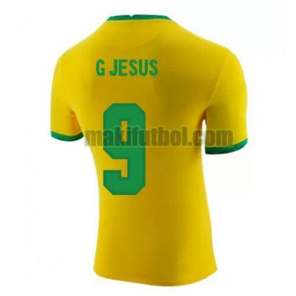 camisetas brasil 2020-2021 primera g jesus 9 amarillo