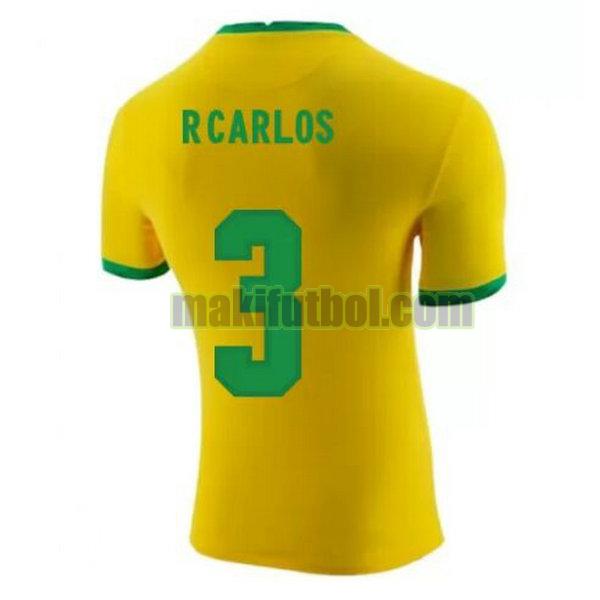 camisetas brasil 2020-2021 primera r.carlos 3 amarillo