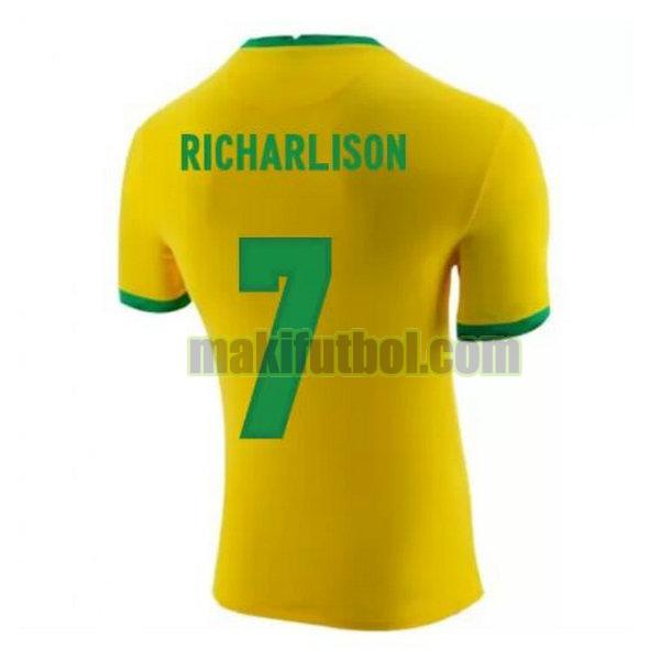 camisetas brasil 2020-2021 primera richarlison 7 amarillo
