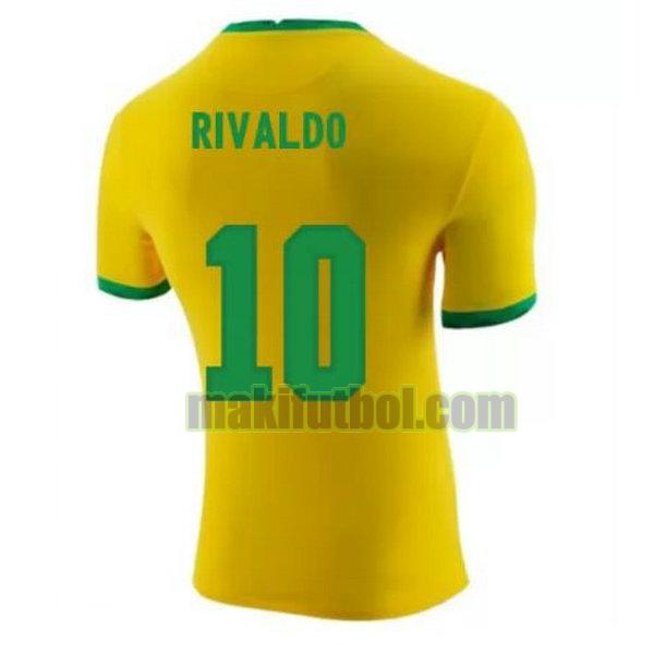 camisetas brasil 2020-2021 primera rivaldo 10 amarillo