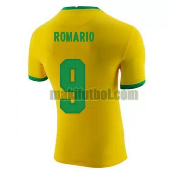 camisetas brasil 2020-2021 primera romario 9 amarillo