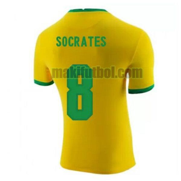 camisetas brasil 2020-2021 primera socrates 8 amarillo