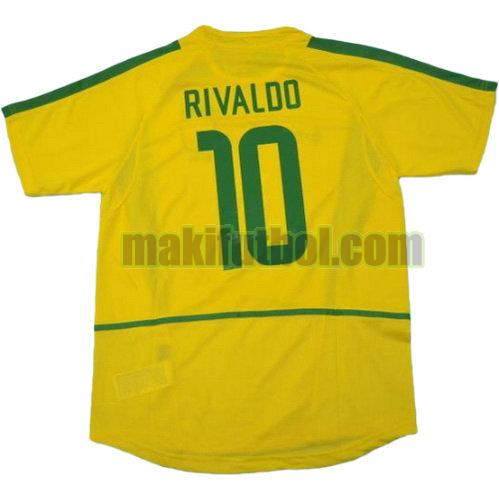 camisetas brasil copa mundial 2002 primera rivaldo 10