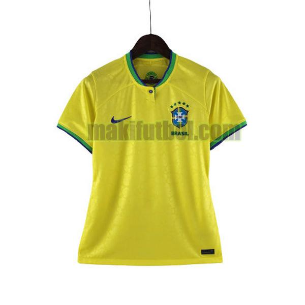 camisetas brasil mujer 2022 2023 primera amarillo