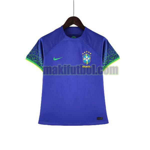 camisetas brasil mujer 2022 2023 segunda azul