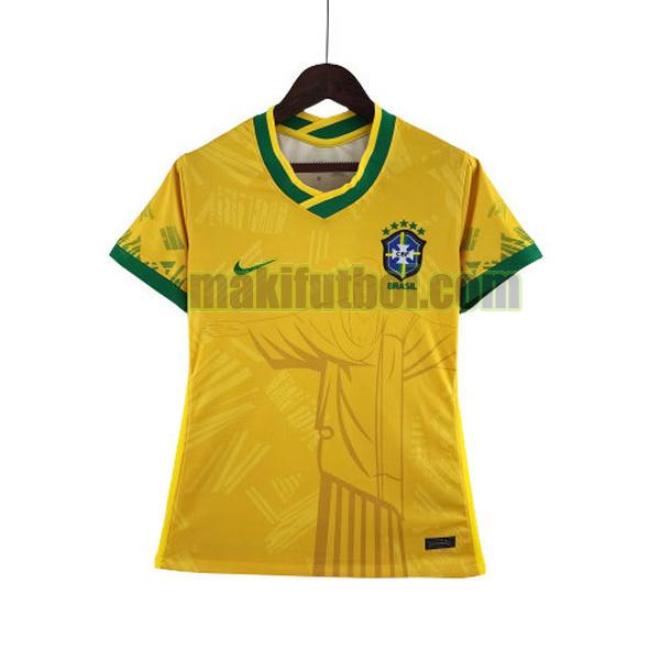 camisetas brasil mujer 2022 classic amarillo