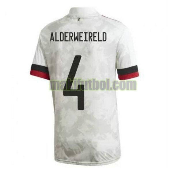 camisetas bélgica 2020-2021 segunda alderweireld 4 blanco