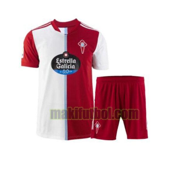 camisetas celta de vigo niño 2021 2022 segunda rojo blanco