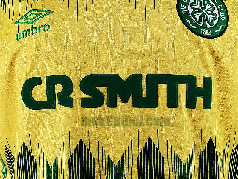 camisetas celtic 1992 1993 segunda player amarillo
