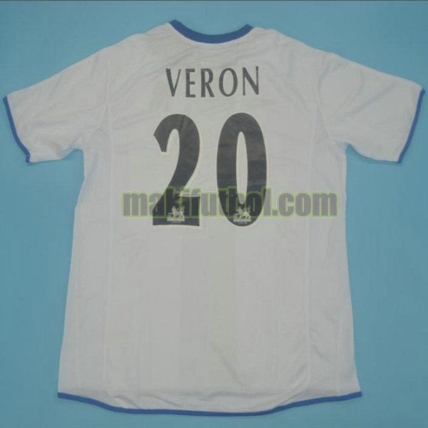camisetas chelsea 2003-2005 segunda veron 20 blanco