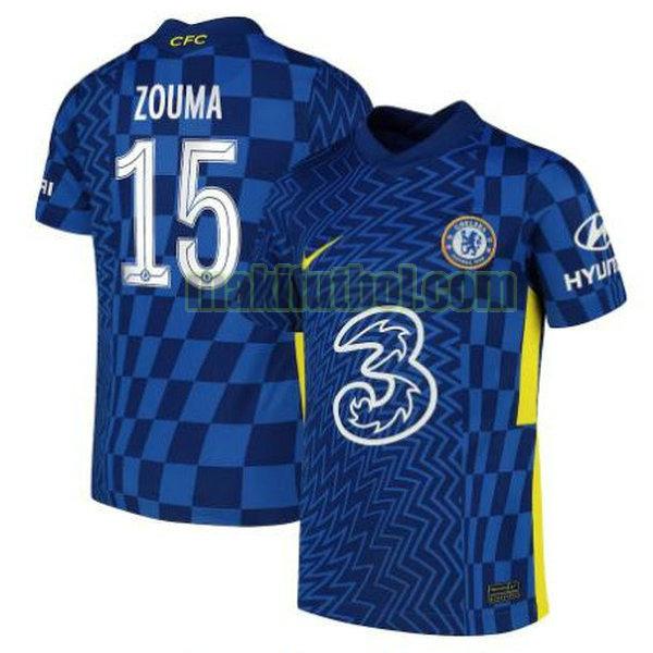 camisetas chelsea 2021 2022 primera zouma 15 azul