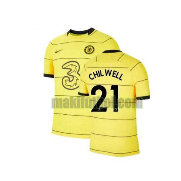 camisetas chelsea 2021 2022 tercera chilwell 21 amarillo