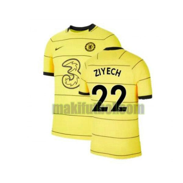 camisetas chelsea 2021 2022 tercera ziyech 22 amarillo