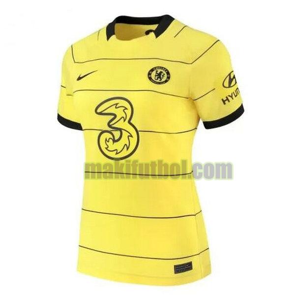 camisetas chelsea mujer 2021 2022 segunda amarillo