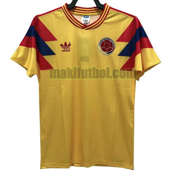 camisetas colombia 1990 segunda amarillo