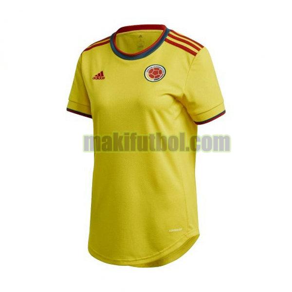 camisetas colombia mujer 2021 2022 primera amarillo